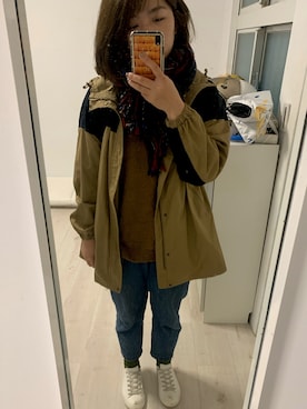 「niko and...（ニコアンド）のアイテム（ナイロンジャケット）」を使った、YZさん（レディース・165cm）の冬コーディネート