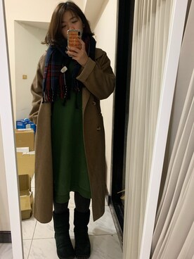 「LOVFEE（ラッフィ）のアイテム（ジャケット/アウター）」を使った、YZさん（レディース・165cm）の冬コーディネート