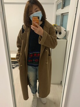 「LOVFEE（ラッフィ）のアイテム（ジャケット/アウター）」を使った、YZさん（レディース・165cm）の冬コーディネート