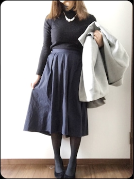 「同窓会」｜「アイテム（チェスターコート）」を使った、♡さん（レディース・160cm）の冬コーディネート