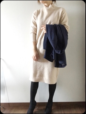 「Honeys（ハニーズ）のアイテム（ブーティ）」を使った、♡さん（レディース・160cm）の冬コーディネート