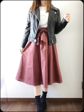 「Honeys（ハニーズ）のアイテム（ブーティ）」を使った、♡さん（レディース・160cm）の冬コーディネート