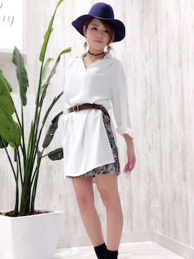「SpRay（スプレイ）のアイテム（チュニック）」を使った、SpRay名古屋茶屋店さん（レディース・168cm）の冬コーディネート