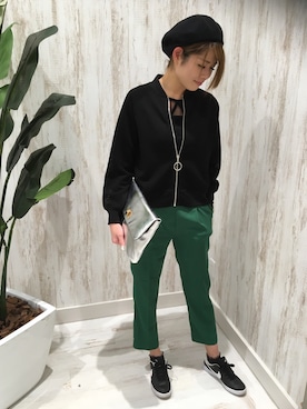 「SpRay（スプレイ）のアイテム（ブルゾン）」を使った、SpRay名古屋茶屋店さん（レディース・168cm）の冬コーディネート