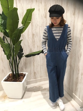 「SpRay（スプレイ）のアイテム（オールインワン・サロペット）」を使った、SpRay名古屋茶屋店さん（レディース・162cm）の冬コーディネート