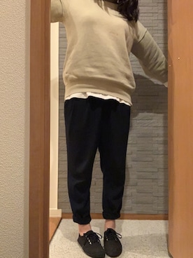 「OZOC（オゾック）のアイテム（スウェット）」を使った、pppさん（レディース・161cm）の冬コーディネート