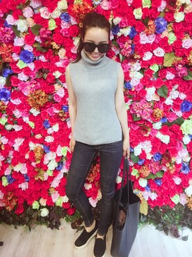 「knitvest」｜Joさん（レディース・160cm）の冬コーディネート