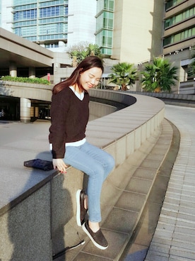 「Daniel Wellington」｜「アイテム（メッセンジャーバッグ）」を使った、Joさん（レディース・160cm）の冬コーディネート