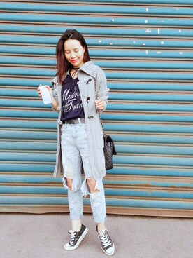 「GAP（ギャップ）のアイテム（ダッフルコート）」を使った、Joさん（レディース・160cm）の冬コーディネート