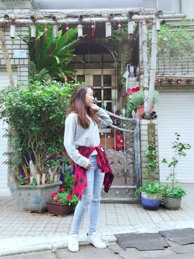 「sweesa（スウィーサ）のアイテム」を使った、Joさん（レディース・160cm）の春コーディネート