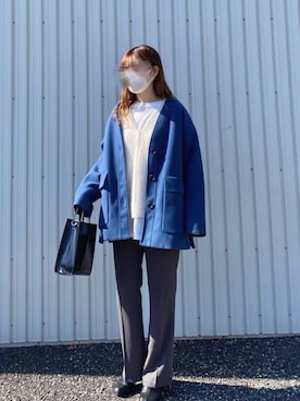 「LOWRYS FARM（ローリーズファーム）のアイテム（ノーカラージャケット）」を使った、ayaさん（レディース・160cm）の春コーディネート