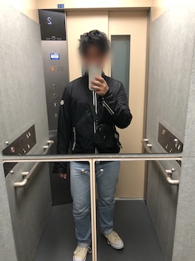 「MONCLER（モンクレール）のアイテム（ナイロンジャケット）」を使った、MWさん（メンズ・175cm）の秋コーディネート