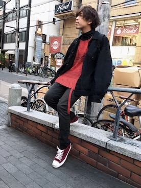 「neonsign」｜「アイテム（デニムジャケット）」を使った、あんころもちさん（メンズ・174cm）の冬コーディネート