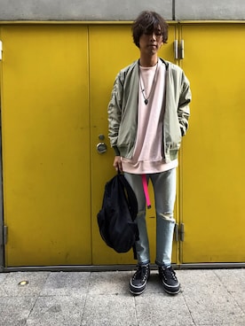 「ONES STROKE（ワンズストローク）のアイテム」を使った、あんころもちさん（メンズ・174cm）の春コーディネート