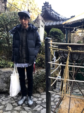 「アイテム（ブーツ、シルバー系）」を使った、あんころもちさん（メンズ・175cm）の冬コーディネート