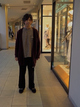 「ロングカーディガン」｜あんころもちさん（メンズ・176cm・20代）の冬コーディネート