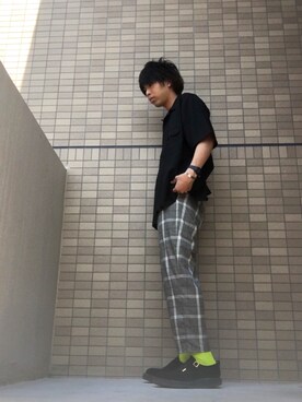 「KIDS LOVE GAITE」｜「アイテム（トップス）」を使った、あんころもちさん（メンズ・176cm）の夏コーディネート