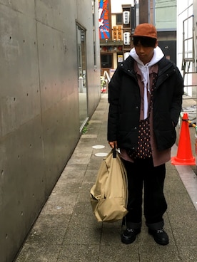 「レイヤードstyle」｜「アイテム（ダウンジャケット/コート）」を使った、あんころもちさん（メンズ・176cm）の冬コーディネート