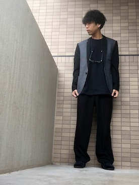 「アイテム（スリッポン）」を使った、あんころもちさん（メンズ・176cm・20代）の秋コーディネート