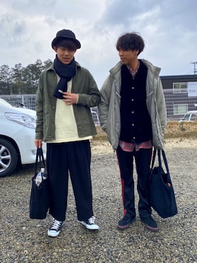 「level7」｜「アイテム（ブルゾン）」を使った、あんころもちさん（メンズ・176cm）の冬コーディネート