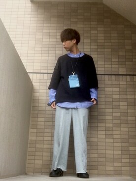「カットオフ」｜「アイテム（サンダル）」を使った、あんころもちさん（メンズ・176cm）の春コーディネート