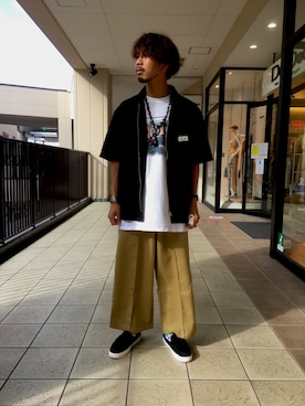 「半袖ジャケット」｜あんころもちさん（メンズ・176cm）の夏コーディネート