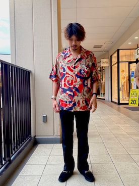 「MANEBU（マネブ）のアイテム（サンダル）」を使った、あんころもちさん（メンズ・176cm）の夏コーディネート