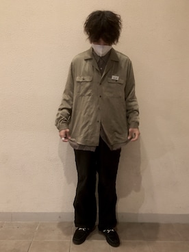 「MANEBU（マネブ）のアイテム（サンダル）」を使った、あんころもちさん（メンズ・176cm）の秋コーディネート