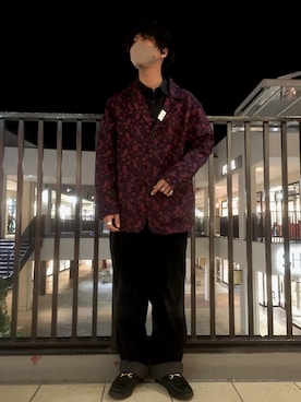 「MANEBU（マネブ）のアイテム（サンダル）」を使った、あんころもちさん（メンズ・176cm）の冬コーディネート