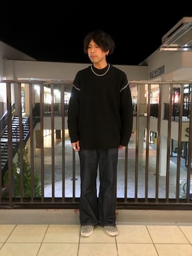 「ステッチ」｜あんころもちさん（メンズ・176cm・20代）の冬コーディネート