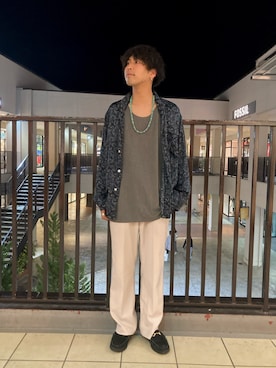 「MANEBU（マネブ）のアイテム（サンダル）」を使った、あんころもちさん（メンズ・176cm）の春コーディネート