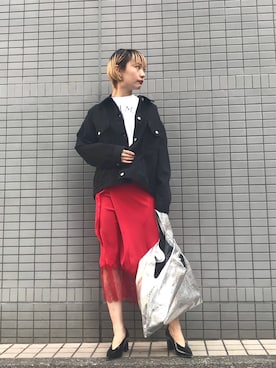 「JOHN LAWRENCE SULLIVAN」｜「アイテム（デニムジャケット）」を使った、arimskさん（レディース・163cm）の冬コーディネート