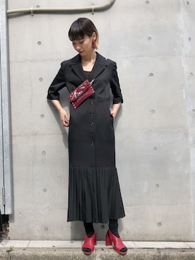 「AKIRANAKA（アキラナカ）のアイテム（ワンピース/ドレス）」を使った、arimskさん（レディース・163cm）の夏コーディネート