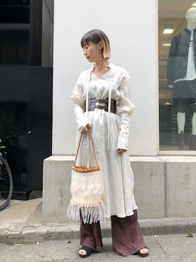 「mame」｜「アイテム（ワンピース/ドレス）」を使った、arimskさん（レディース・163cm）の夏コーディネート