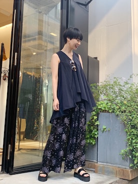 「mame（マメ）のアイテム（パンツ）」を使った、arimskさん（レディース・163cm）の春コーディネート