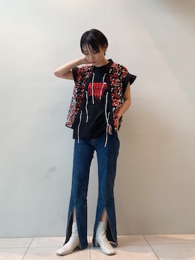 「mame」｜「アイテム（ブーツ）」を使った、arimskさん（レディース・163cm）の夏コーディネート