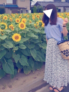「ひまわり」｜「アイテム（その他）」を使った、yuu ...♩#さん（レディース・163cm）の夏コーディネート