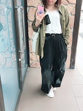 「スタンスミス」｜「アイテム（スニーカー、パープル系）」を使った、yuu ...♩#さん（レディース・163cm）の春コーディネート