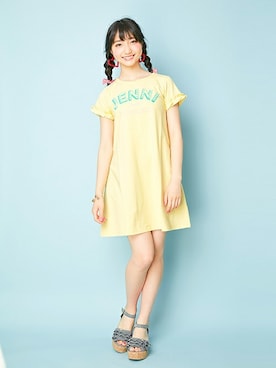 「アイテム（サンダル）」を使った、JENNIさん（キッズ・150cm）の夏コーディネート