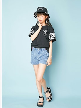 「JENNI love（ジェニィラブ）のアイテム」を使った、JENNIさん（レディース・154cm）の夏コーディネート