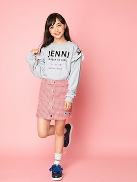 「JENNI belle（ジェニィベル）のアイテム」を使った、JENNIさん（キッズ・147cm）の秋コーディネート
