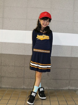 「アイテム（レッグウェア）」を使った、JENNIさん（キッズ・129cm）の秋コーディネート