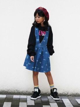 「アイテム（ワンピース/ドレス）」を使った、JENNIさん（キッズ・129cm）の冬コーディネート