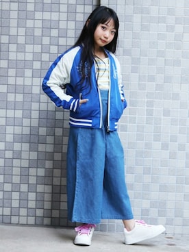 「JENNI love（ジェニィラブ）のアイテム」を使った、JENNIさん（キッズ・130cm）の春コーディネート