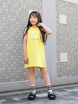 「アイテム（ワンピース/ドレス）」を使った、JENNIさん（キッズ・132cm）の夏コーディネート