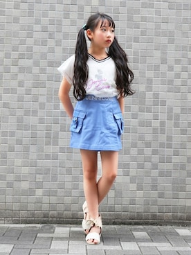 「アイテム（サンダル）」を使った、JENNIさん（キッズ・132cm）の夏コーディネート