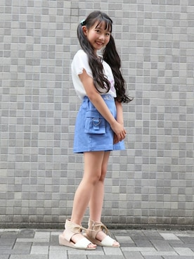 「アイテム（サンダル）」を使った、JENNIさん（キッズ・132cm）の夏コーディネート