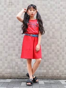 「アイテム（ワンピース/ドレス）」を使った、JENNIさん（キッズ・132cm）の夏コーディネート