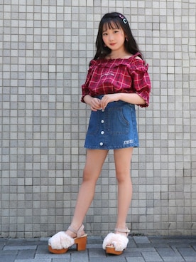 「アイテム（シャツ/ブラウス）」を使った、JENNIさん（キッズ・132cm）の夏コーディネート