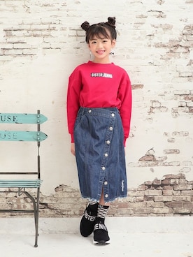 「アイテム（スカート）」を使った、JENNIさん（キッズ・124cm）の冬コーディネート